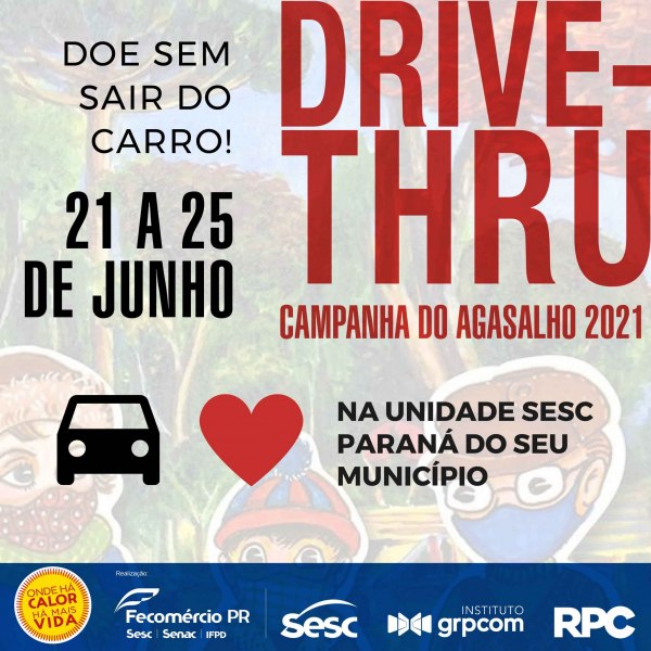 Sesc Caiobá recebe doações para a Campanha do Agasalho via drive-thru